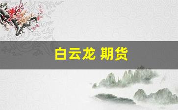 白云龙 期货(白云龙期货培训视频)_https://www.xzdzcjx.com_科创板_第1张